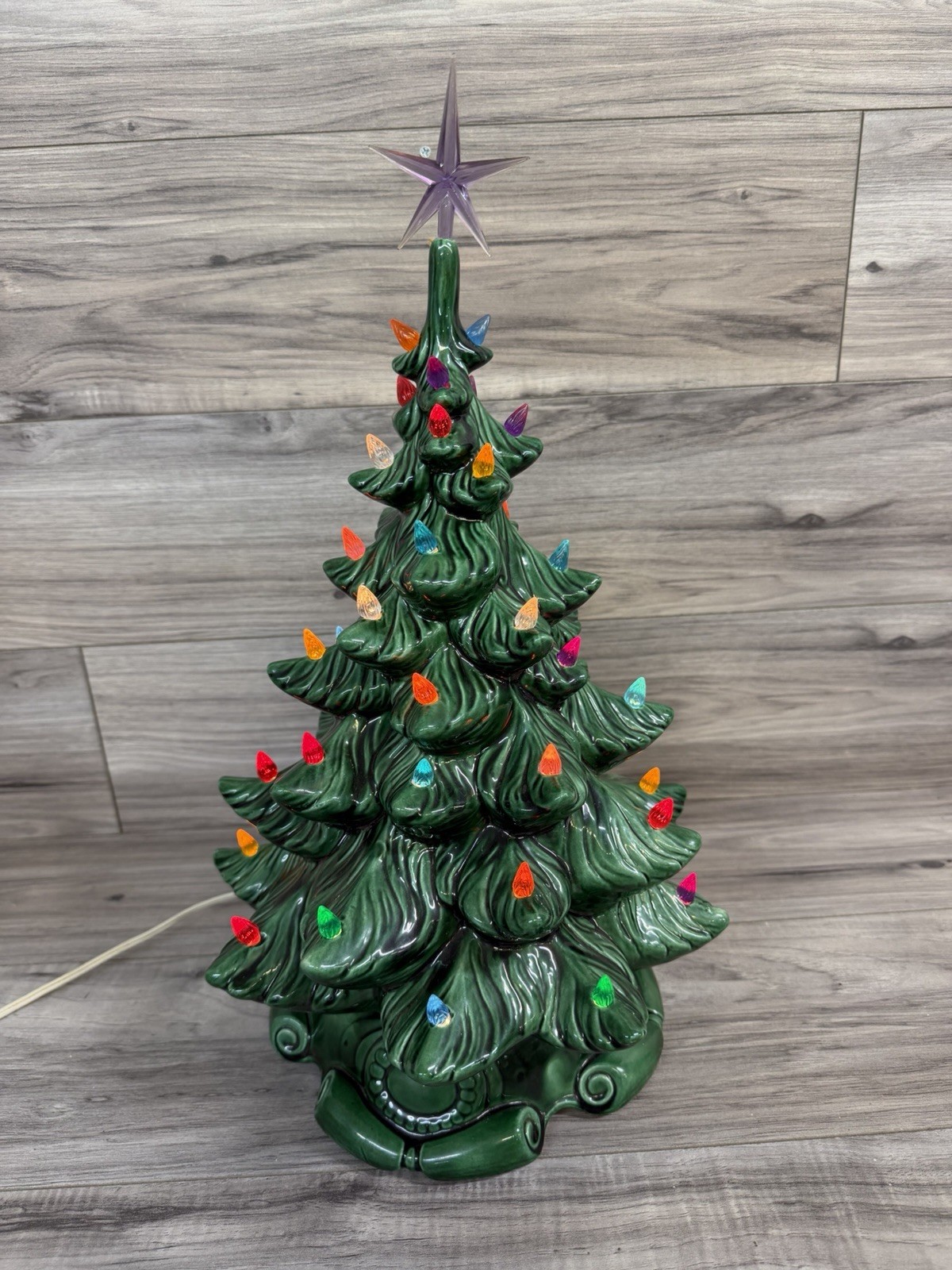Atlantic Mold Ceramic Christmas Tree Lighted Vintage Atlantic Mold Ceramic Christmas Tree Lighted Vintage