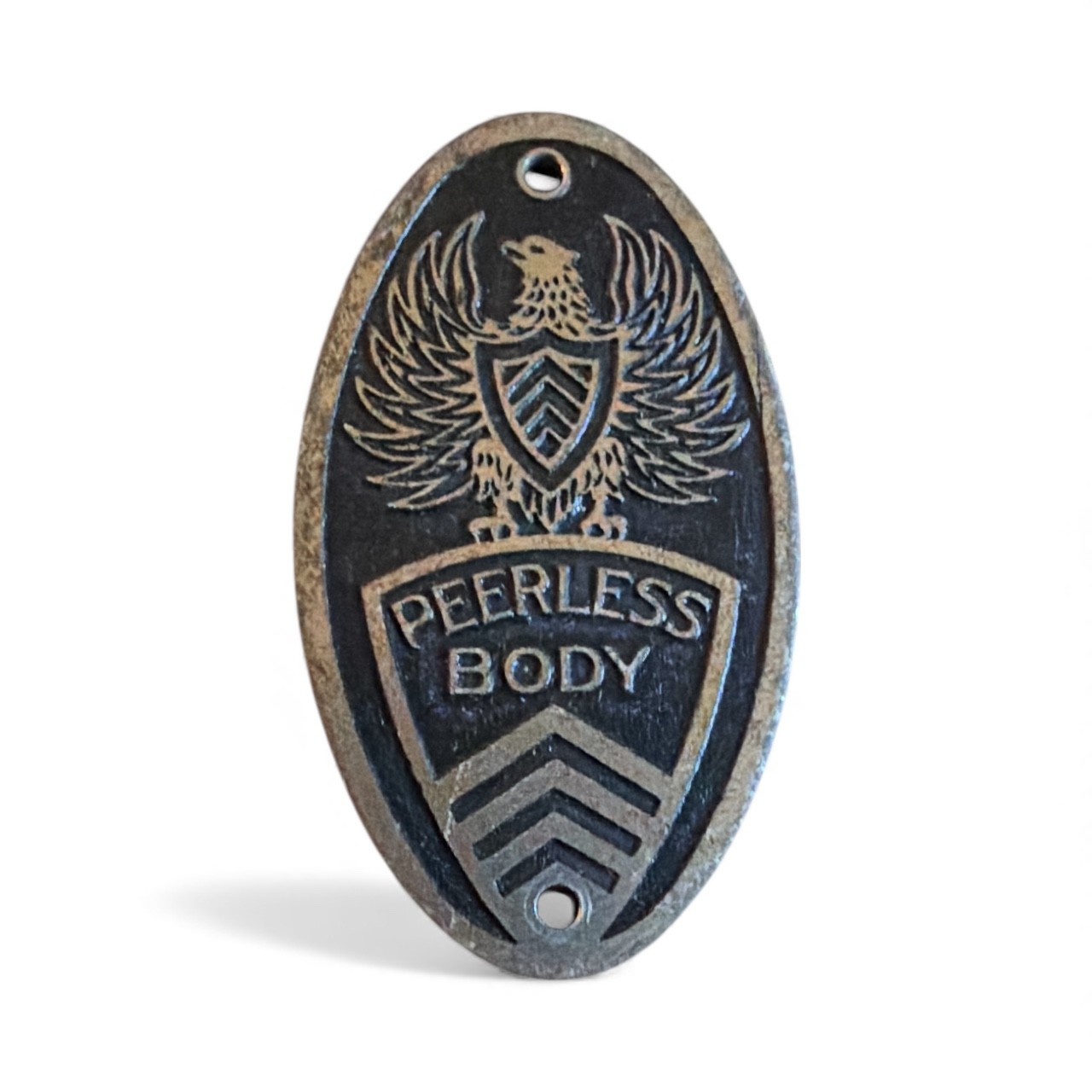 Peerless Body Tag Emblem Circa 1917-1923 Oval 1.75 Peerless Body Tag Emblem Circa 1917-1923 Oval 1.75