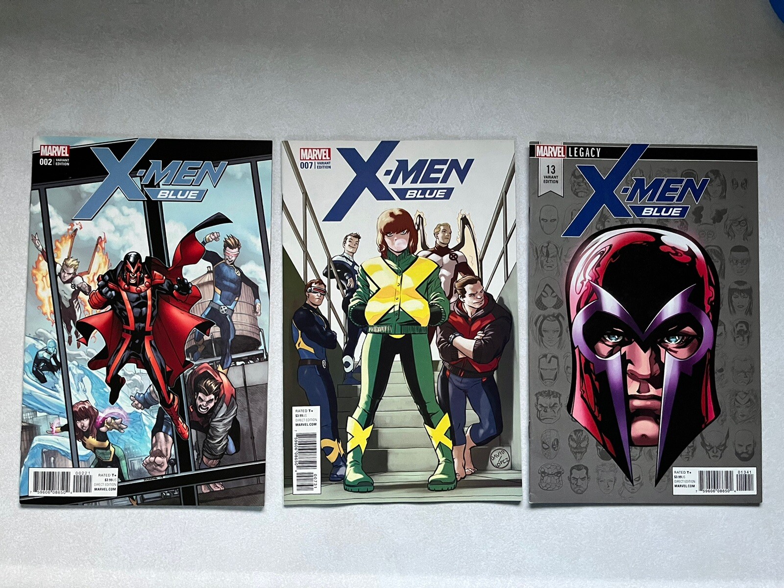 X-MEN BLUE #7 1 in 25 David Lopez Variant & #2 #13 Marvel Comics Lot NM/VF? Pics X-MEN BLUE #7 1 in 25 David Lopez Variant & #2 #13 Marvel Comics Lot NM/VF? Pics