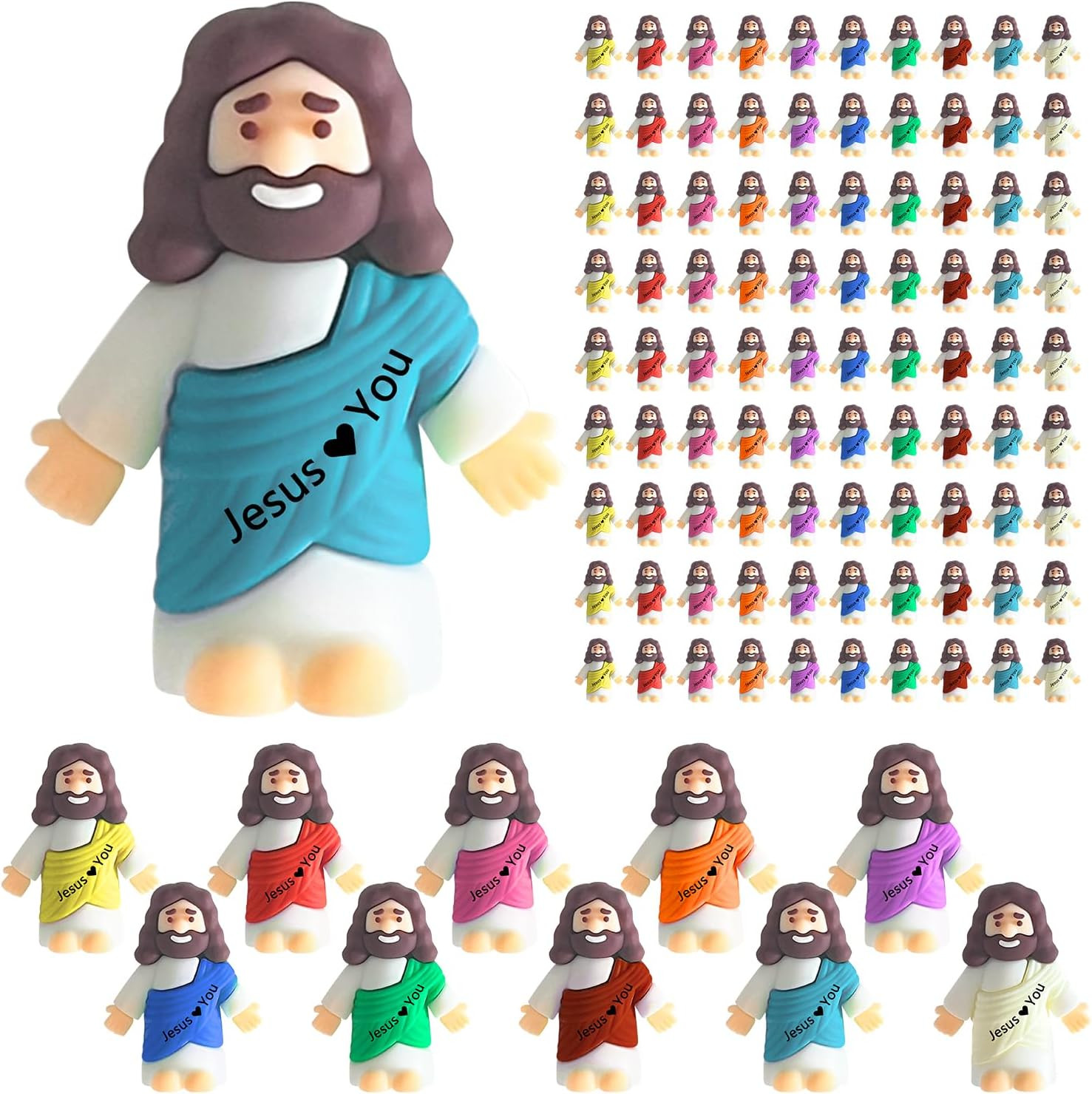 100 PCS Little Jesus Figures, Mini Jesus Figurines Bulk, Tiny Jesus Love 100 PCS Little Jesus Figures, Mini Jesus Figurines Bulk, Tiny Jesus Love