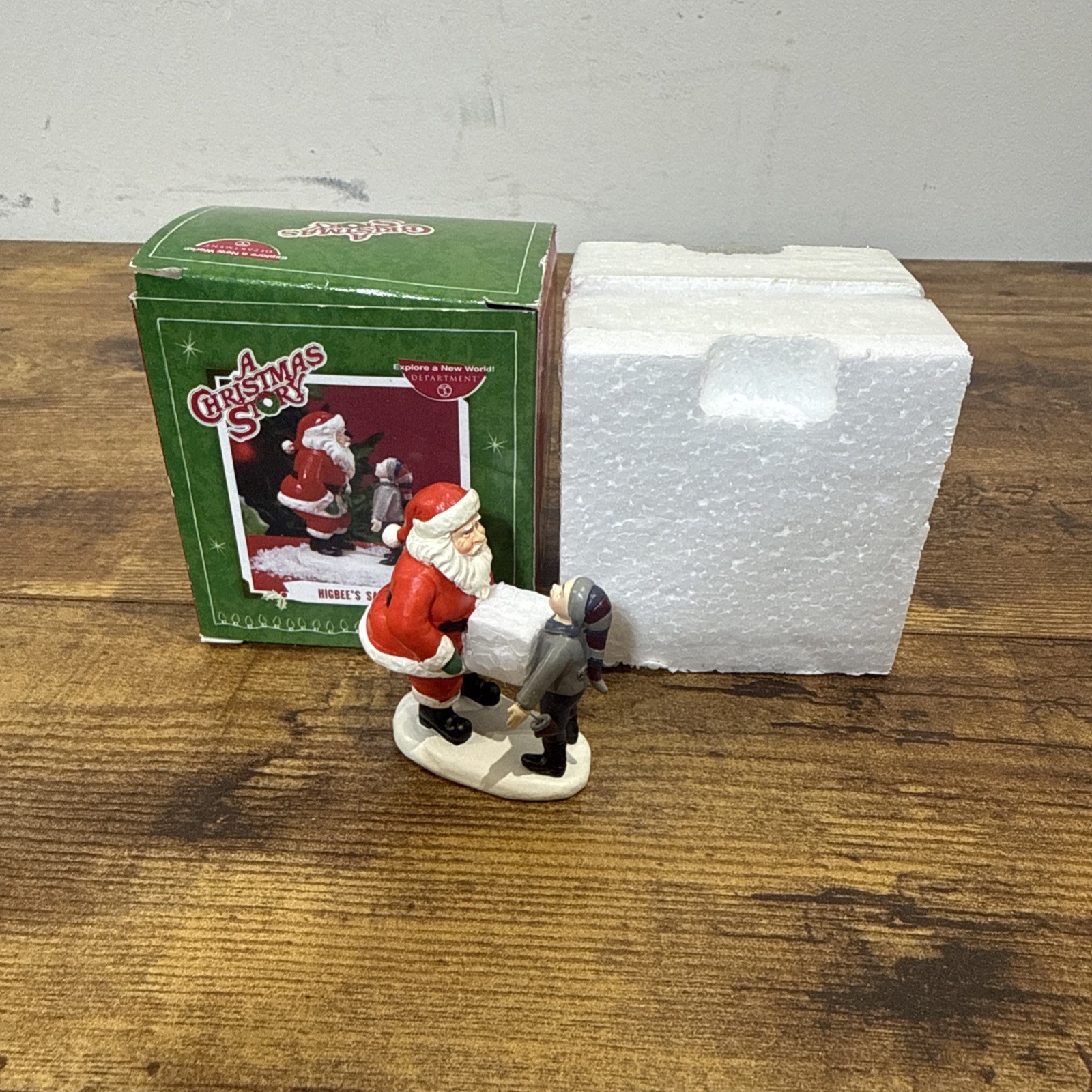 Dept 56 A Christmas Story Higbee’s Santa With Boy W Box And Packing