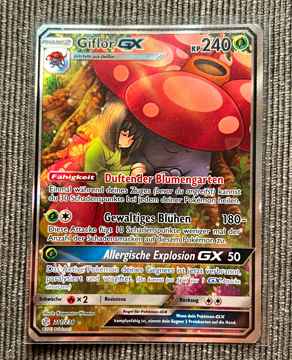 The Pokemon Company Pokemon TCG Giflor GX 211/236 German Holo Secret Rare 2019 The Pokemon Company Pokemon TCG Giflor GX 211/236 German Holo Secret Rare 2019