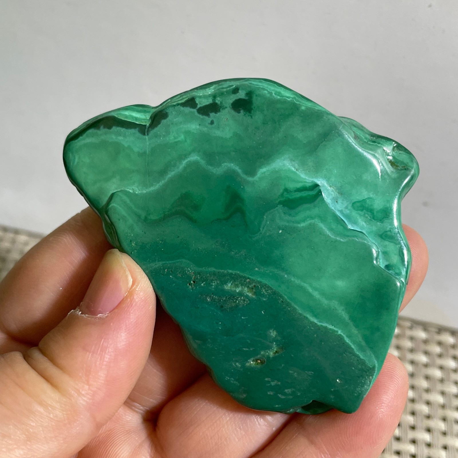 45g Genuine Malachite Crystal Slice Slab, Home Decor, Quartz Crystal Polished