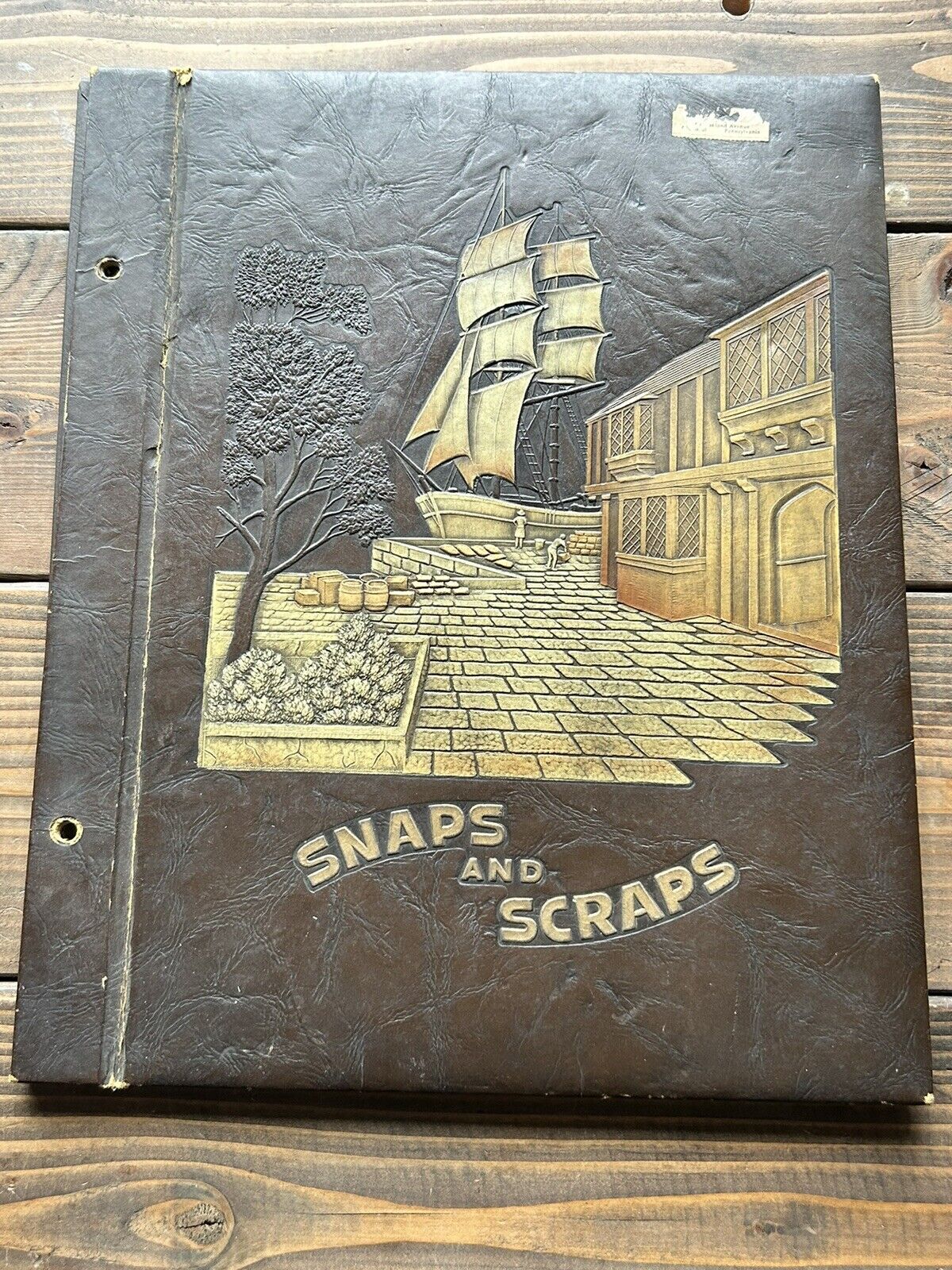Vintage Snaps And Scraps Embossed Scrapbook Photo & Souvenir Book As Is