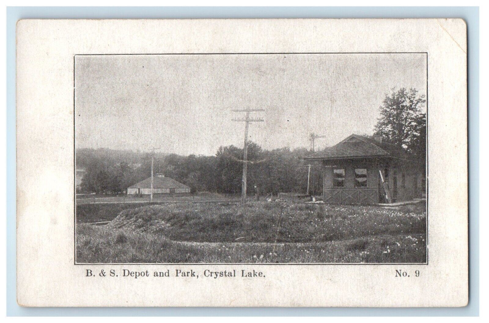 c1910 B&S Depot Station Park Crystal Lake Adirondacks New York NY Postcard c1910 B&S Depot Station Park Crystal Lake Adirondacks New York NY Postcard