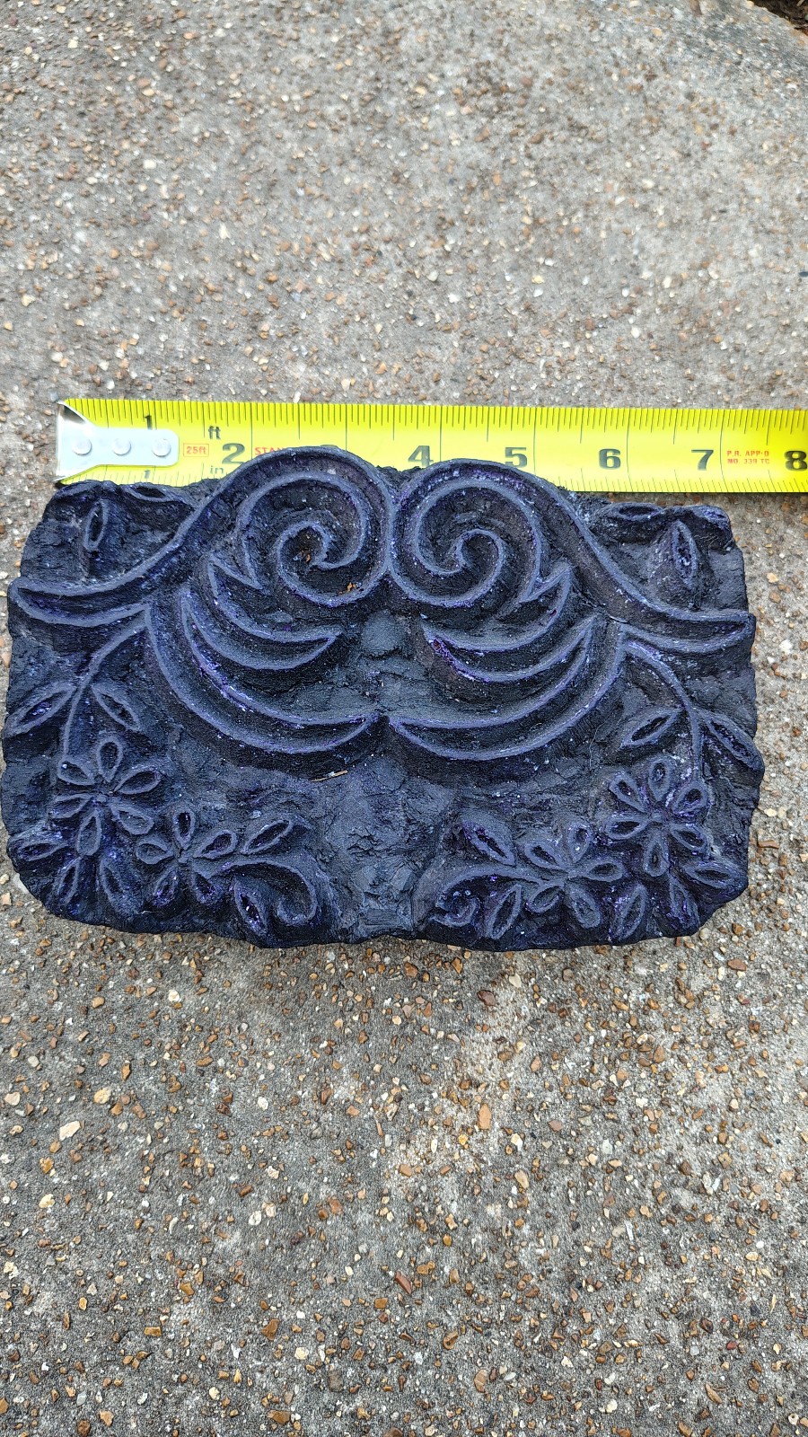 Vintage Hand Carved Pear Wood Fabric Printing Block Stamp pottery Craft Batiking