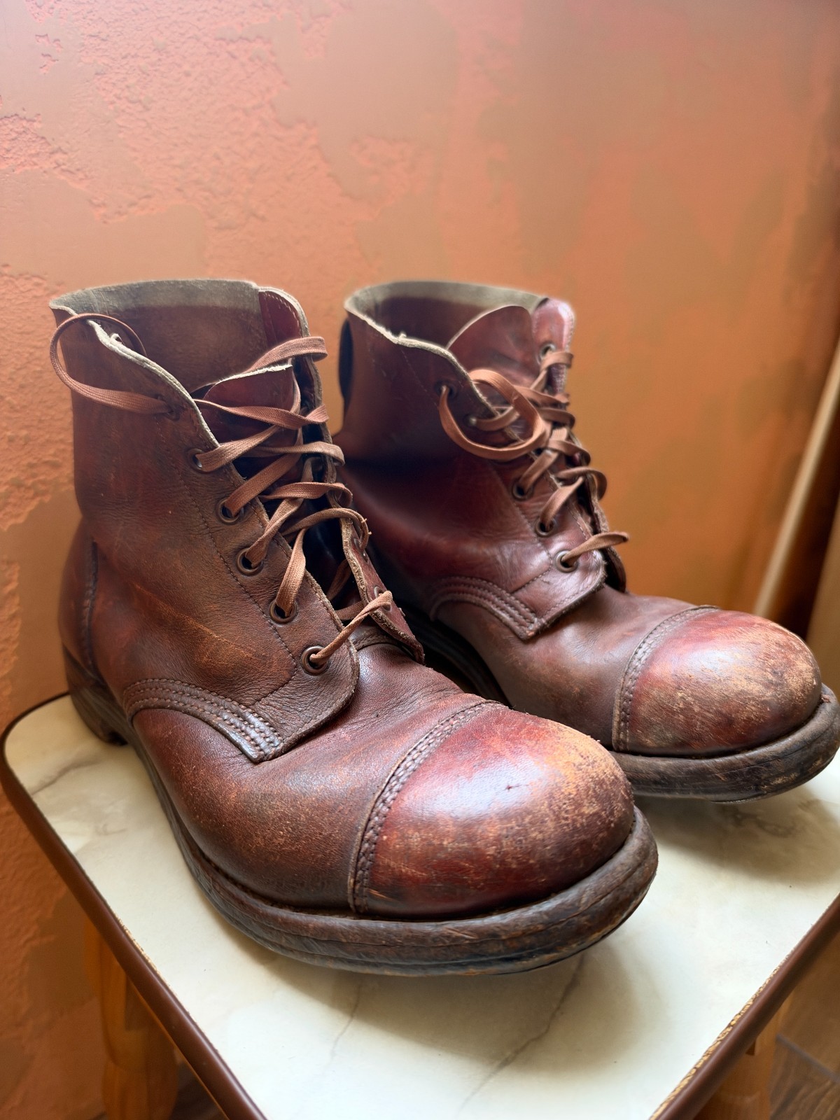 Original WWII 1945 British Army Ammunition Boots Ward Bros Mansfield Size 7 W↑D
