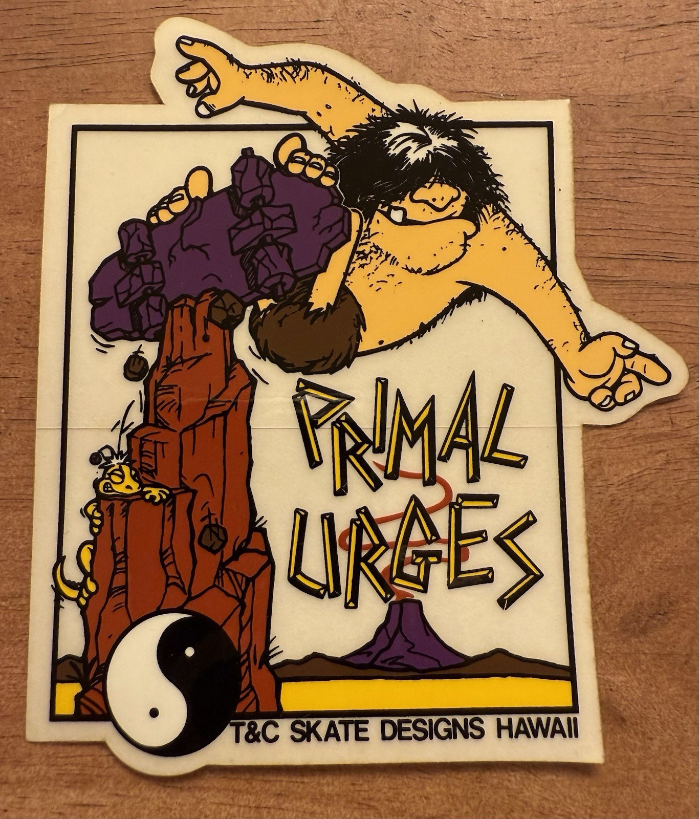 vtg 1980s Town & Country Skate Designs skateboard sticker Primal Urges vtg 1980s Town & Country Skate Designs skateboard sticker Primal Urges