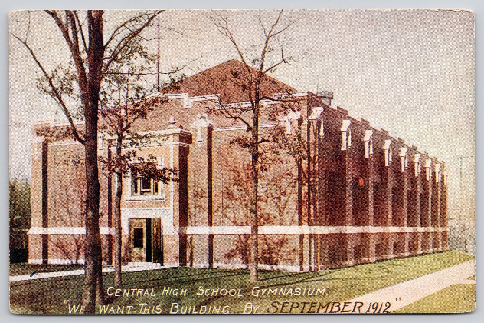 Grand Rapids Michigan MI Central High Gym Campaign Postcard c1910s Grand Rapids Michigan MI Central High Gym Campaign Postcard c1910s