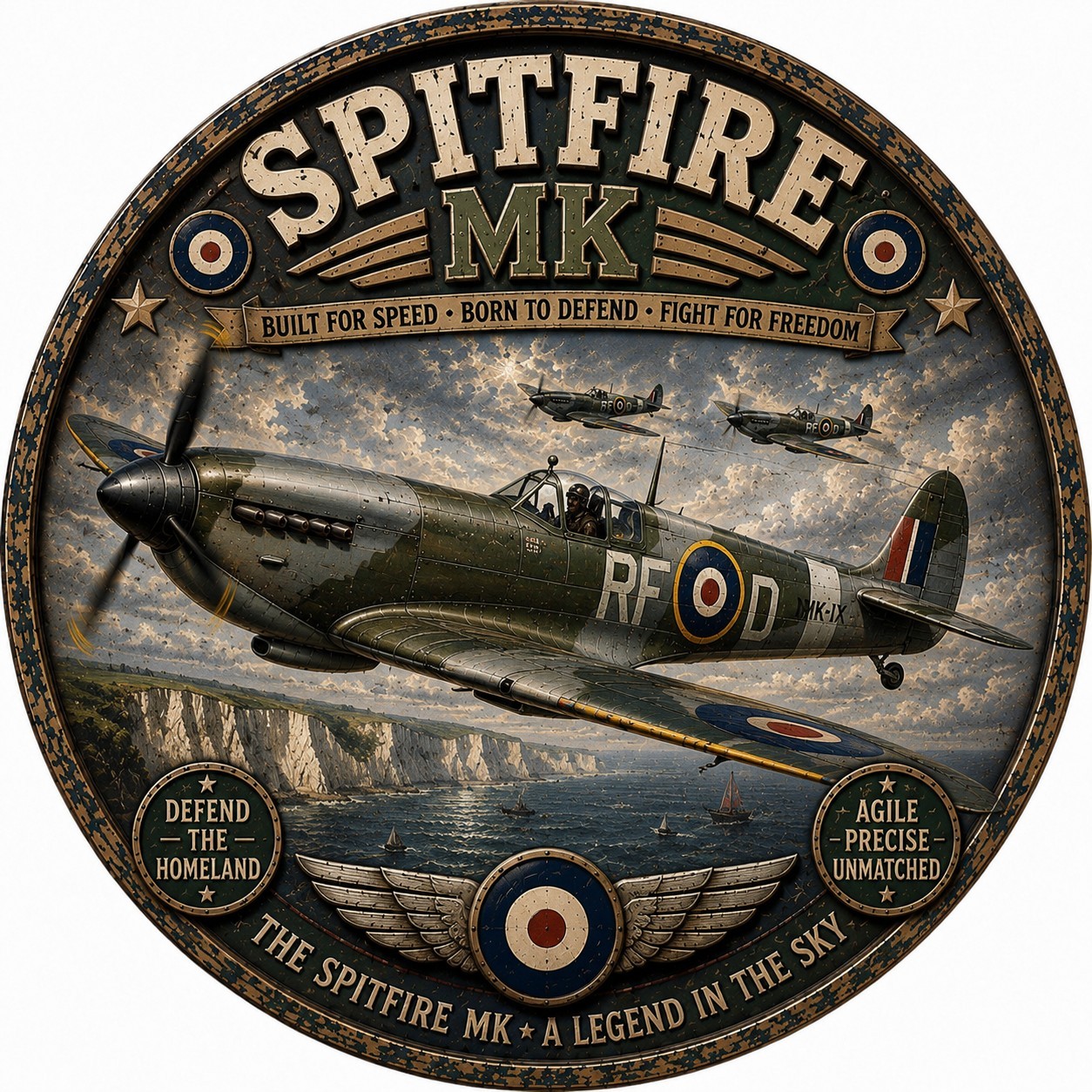 Spitfire MK Metal Sign Spitfire MK Metal Sign