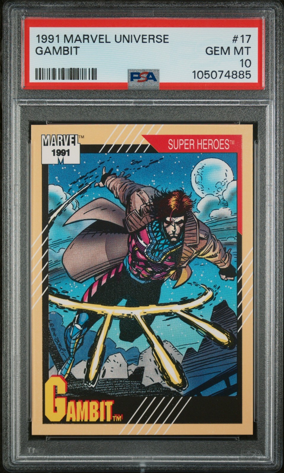 1991 Marvel Universe #17 Gambit PSA 10 GEM MINT X-Men Rookie Card Pop 122