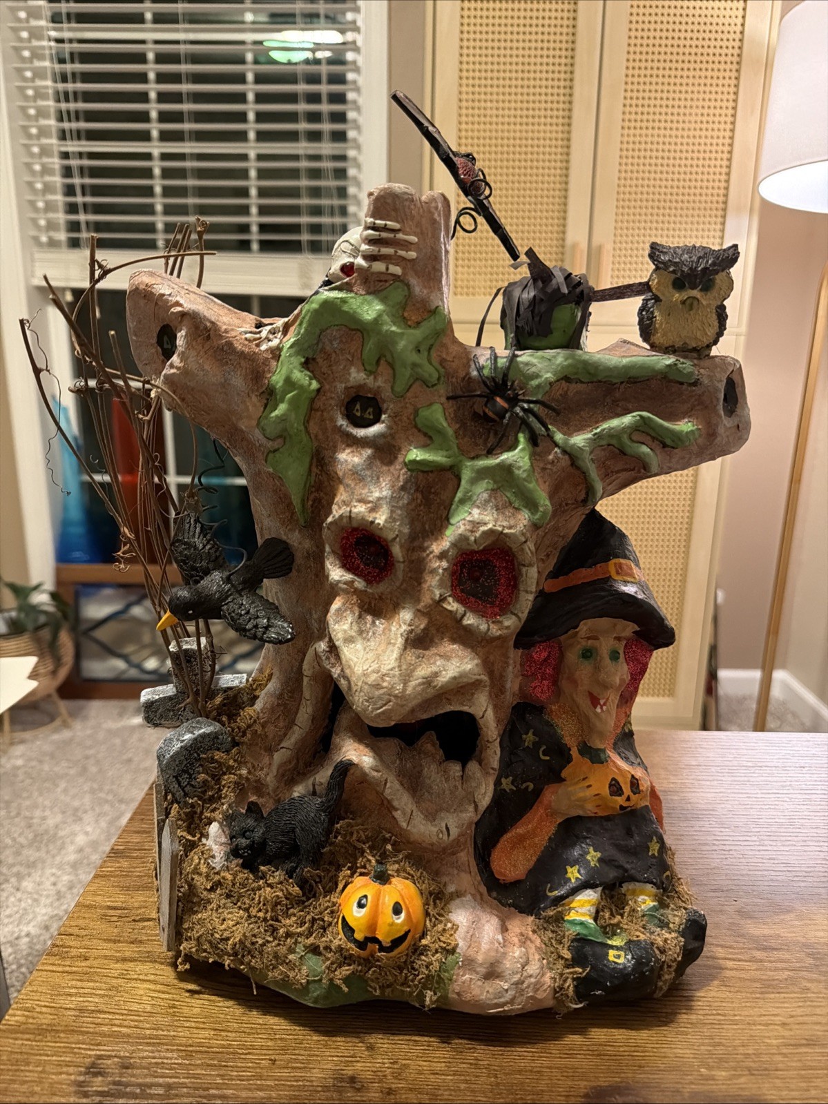 Vintage Owl Paper Mache Halloween Lantern Pop Up Ghost Witch 🧹 Haunted Tree Vintage Owl Paper Mache Halloween Lantern Pop Up Ghost Witch 🧹 Haunted Tree