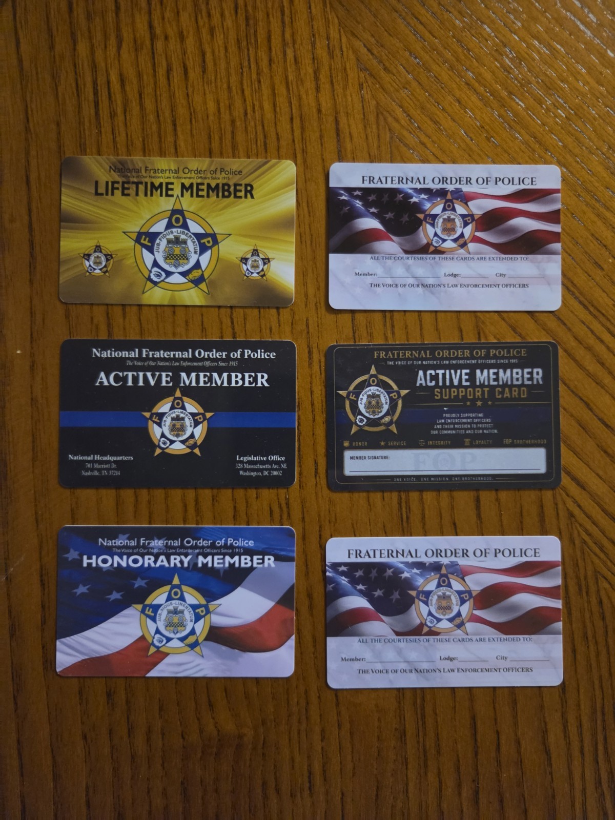 F.O.P. POLICE Supporter Lot - (6) Supporter Cards - 2 of Each F.O.P. POLICE Supporter Lot - (6) Supporter Cards - 2 of Each