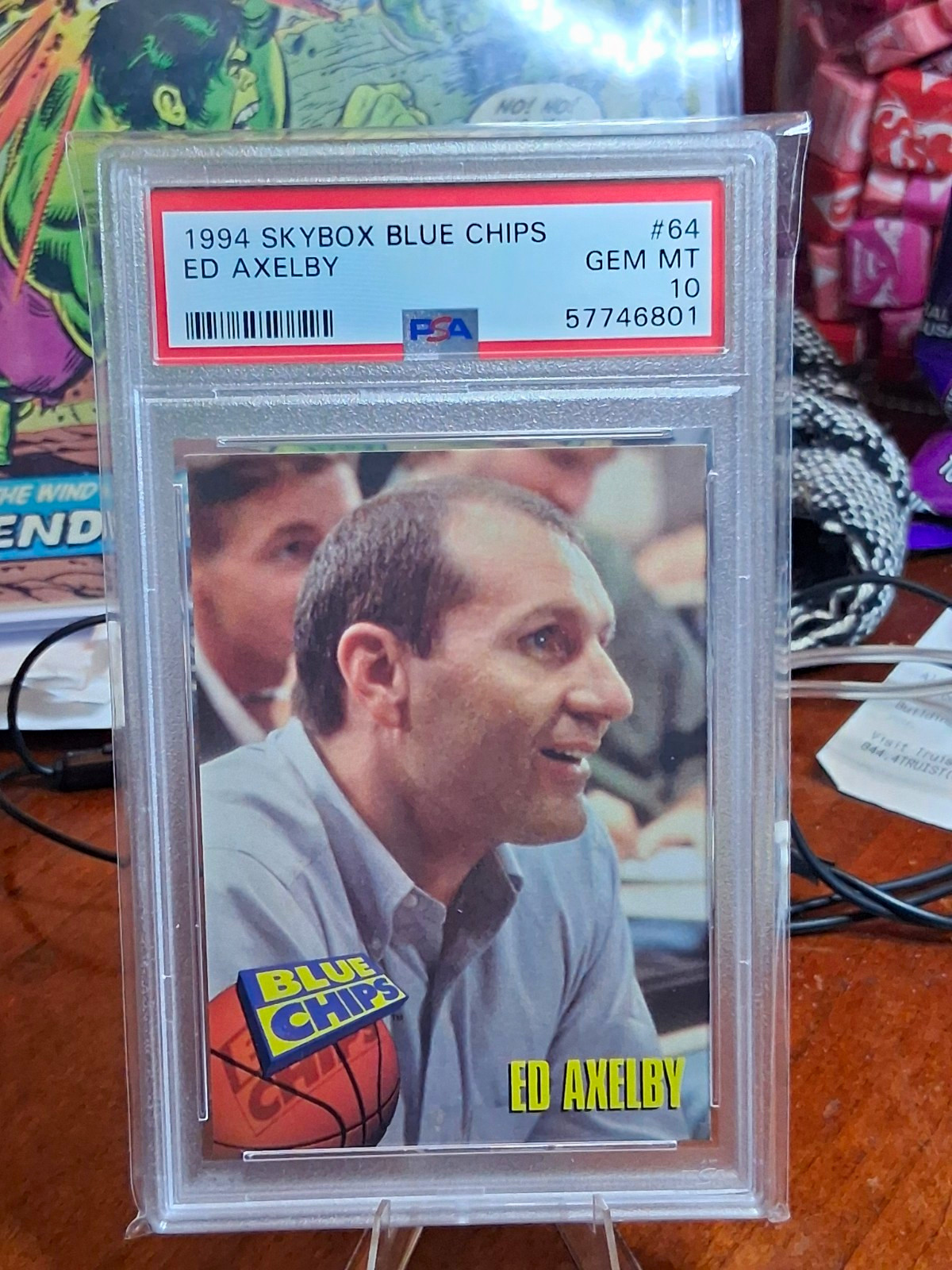 1994 SkyBox Blue Chips Al Bundy Ed O'Neill RC #64 PSA 10 GEM MT POP 1 Non sports 1994 SkyBox Blue Chips Al Bundy Ed O'Neill RC #64 PSA 10 GEM MT POP 1 Non sports