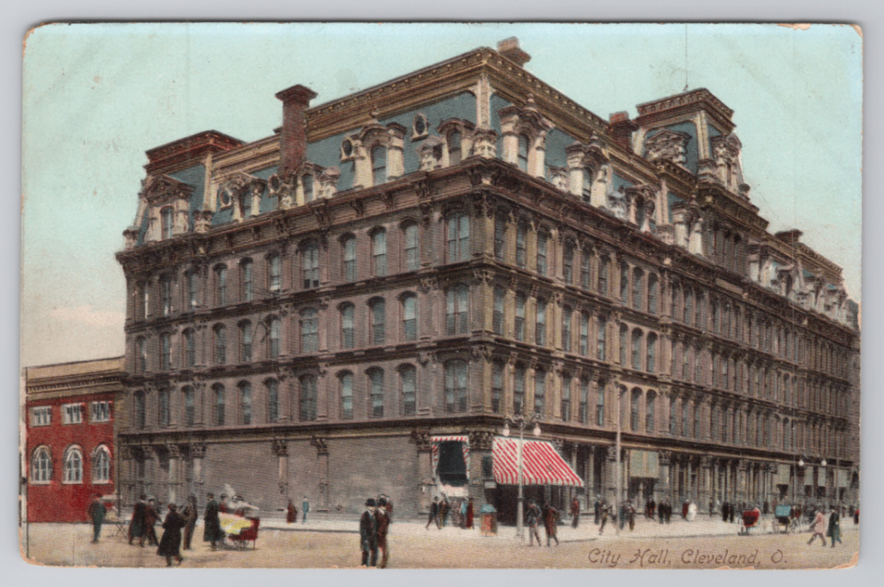 1909 City Hall Cleveland, Ohio Antique Postcard