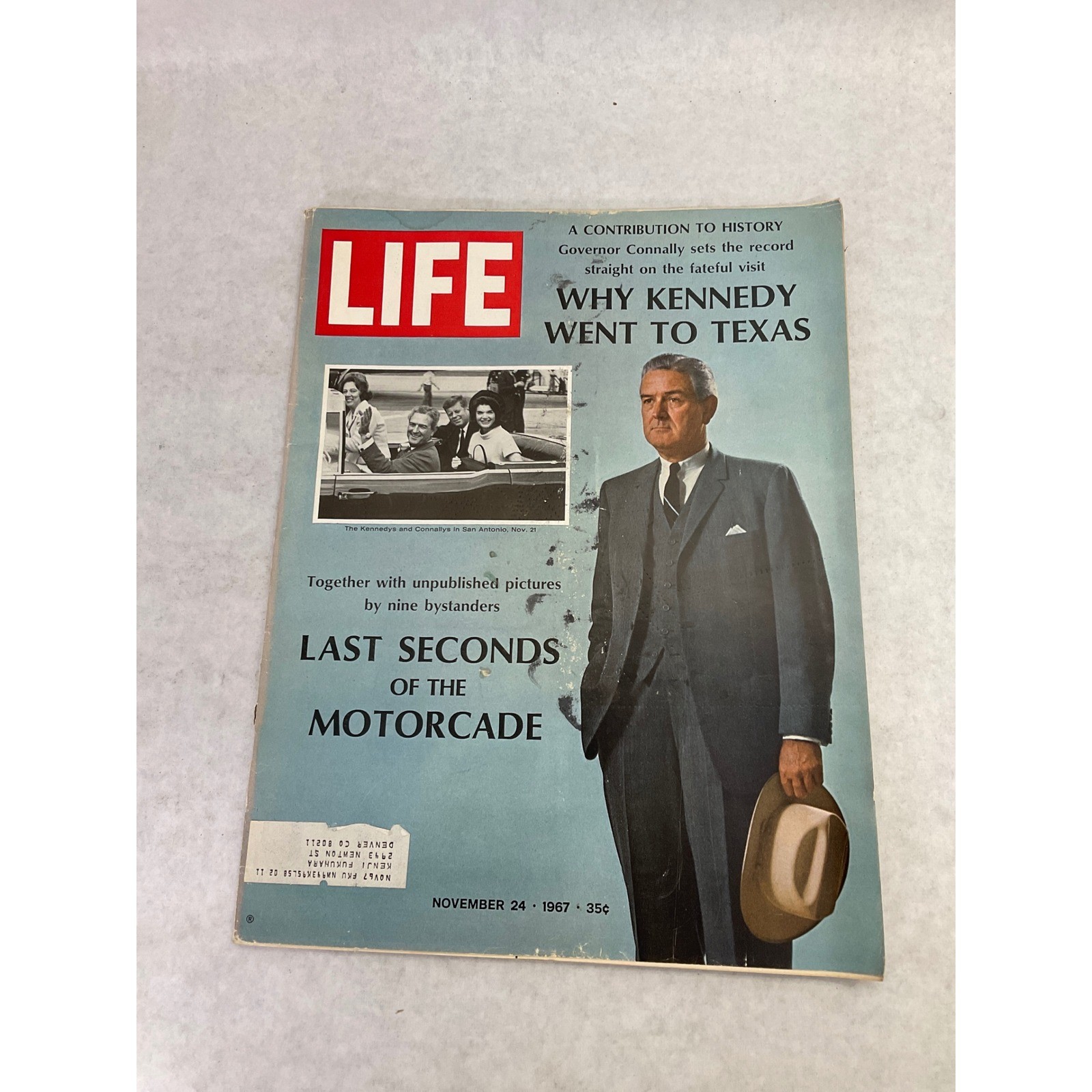 LIFE Magazine November 24 1967 JFK Kennedy Motorcade John Connally Vintage Ad LIFE Magazine November 24 1967 JFK Kennedy Motorcade John Connally Vintage Ad
