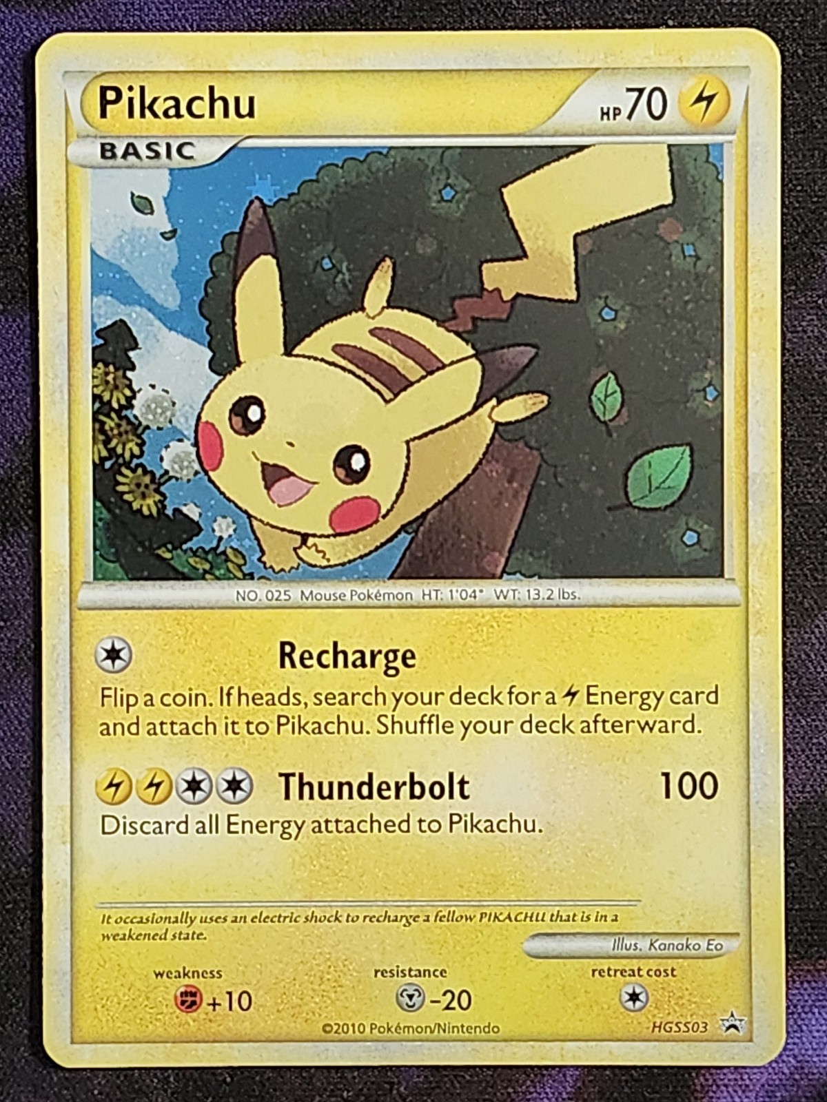 Pokemon Pikachu HGSS03 (LP) Black Star Promo BSP Pokemon Pikachu HGSS03 (LP) Black Star Promo BSP