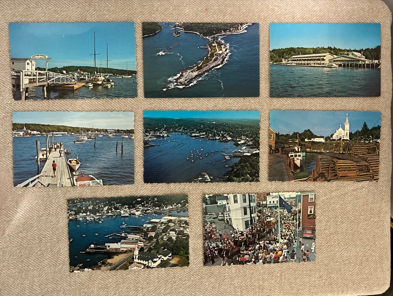 Vintage  (8) 1975 Boothbay Harbor ME Waterfront  Postcards unposted 2655