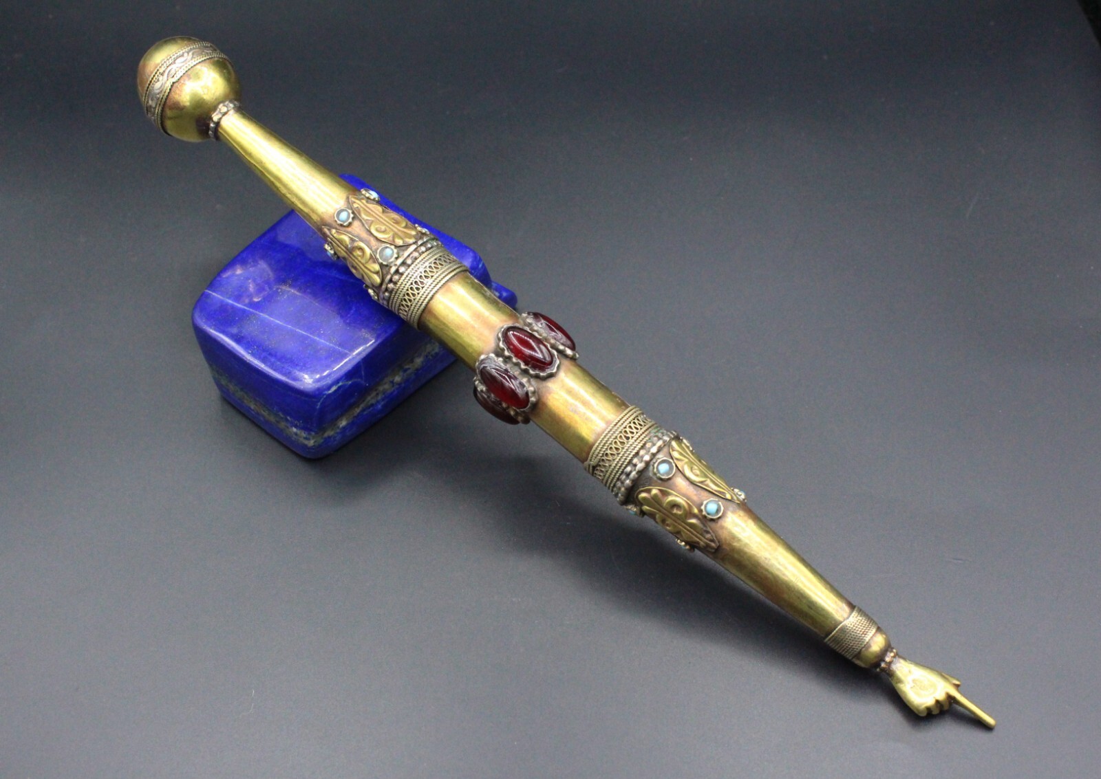 Judaica Torah Pointer, Multistones Torah Pointer, Long Alpaka Torah Finger Yad, Judaica Torah Pointer, Multistones Torah Pointer, Long Alpaka Torah Finger Yad,