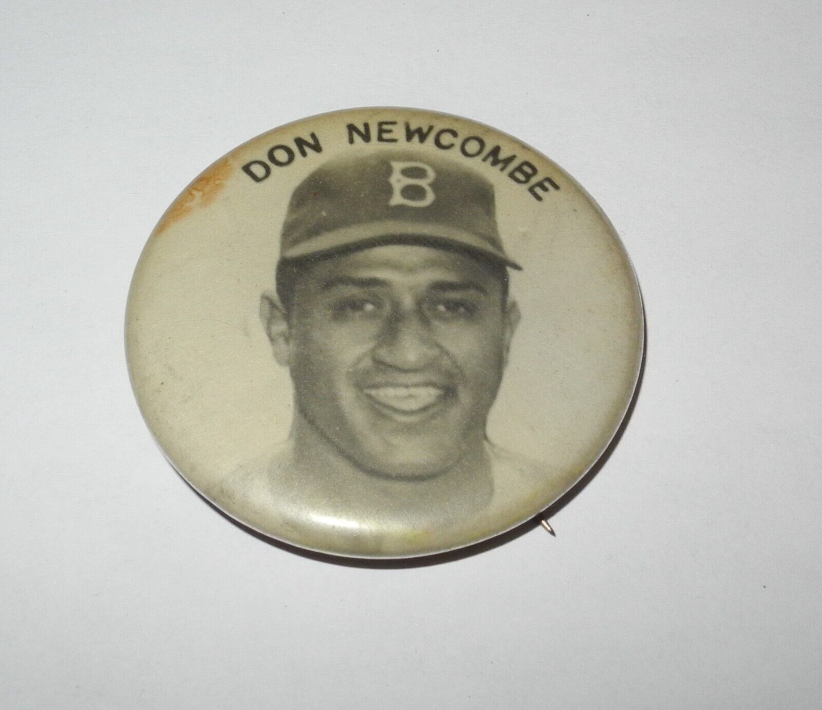1950\'s Large Baseball Don Newcombe Brooklyn Dodgers World Series Pin Button