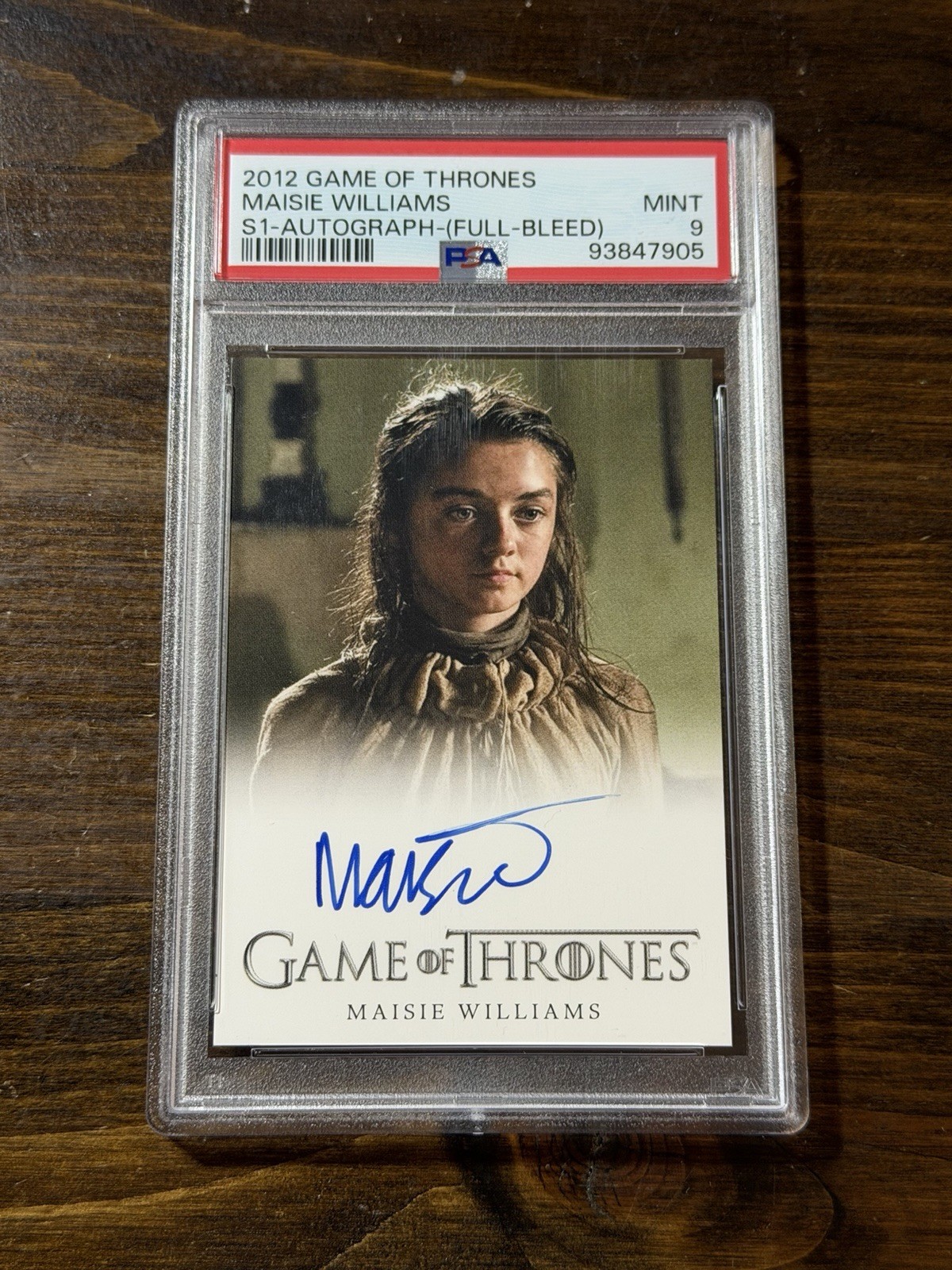 2012 Rittenhouse Game of Thrones Maisie Williams Arya Stark Auto PSA 9 Rare GOT 2012 Rittenhouse Game of Thrones Maisie Williams Arya Stark Auto PSA 9 Rare GOT