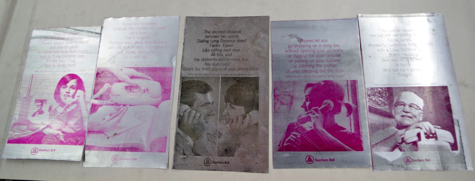 1965-1966 Aluminum Newspaper Printing Plates-Southern Bell Telephone & Telegraph 1965-1966 Aluminum Newspaper Printing Plates-Southern Bell Telephone & Telegraph