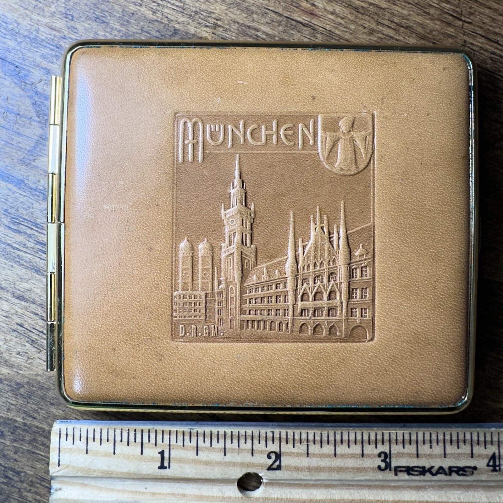 Vtg German DRGM Leather Cigarette Case Wallet Munich Munchen Souvenir Map Vtg German DRGM Leather Cigarette Case Wallet Munich Munchen Souvenir Map