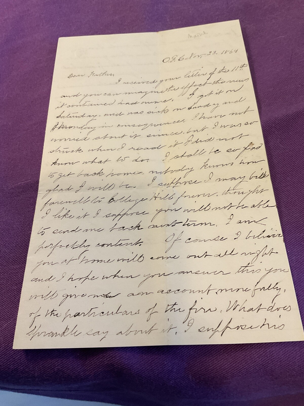 GROUP OF 3 CIVIL WAR ERA LETTERS OHIO FEMALE COLLEGE 1864-66 SIS EXCELLENT 1786