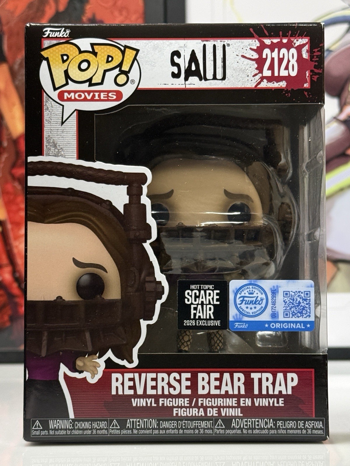 Funko Pop Saw Reverse Bear Trap #2128 Scare Fair 2026 w/ Protector