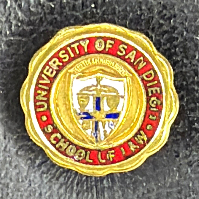 University of San Diego School of Law Gold Tone Red Enamel Tie Lapel Pin University of San Diego School of Law Gold Tone Red Enamel Tie Lapel Pin