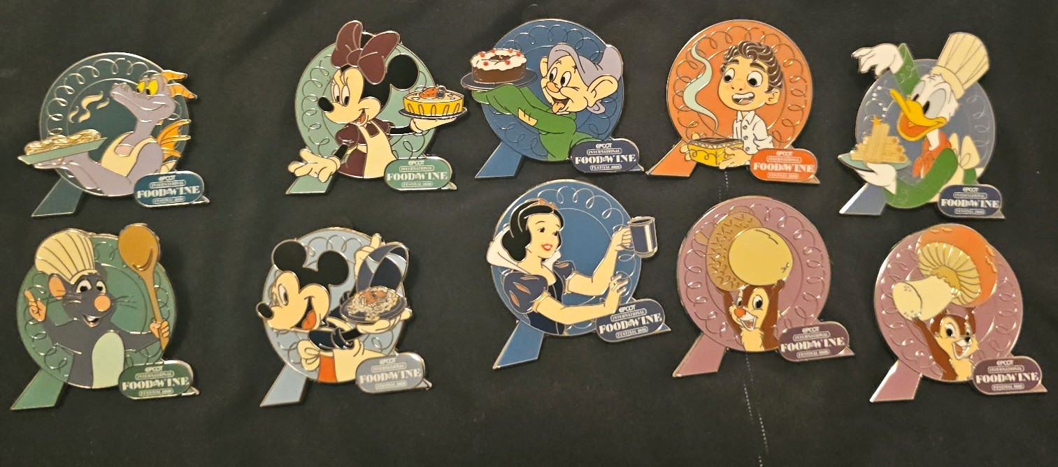 Disney 2026 EPCOT Food & Wine Festival Mystery Pin Set COMPLETE 10 Pin Set Disney 2026 EPCOT Food & Wine Festival Mystery Pin Set COMPLETE 10 Pin Set
