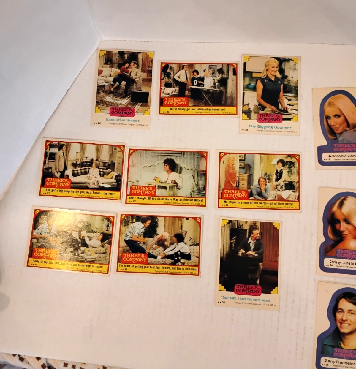 Three's Company Trading Cards, ABC 1978, Vintage, NOT a Complete Set, 18 total Three's Company Trading Cards, ABC 1978, Vintage, NOT a Complete Set, 18 total