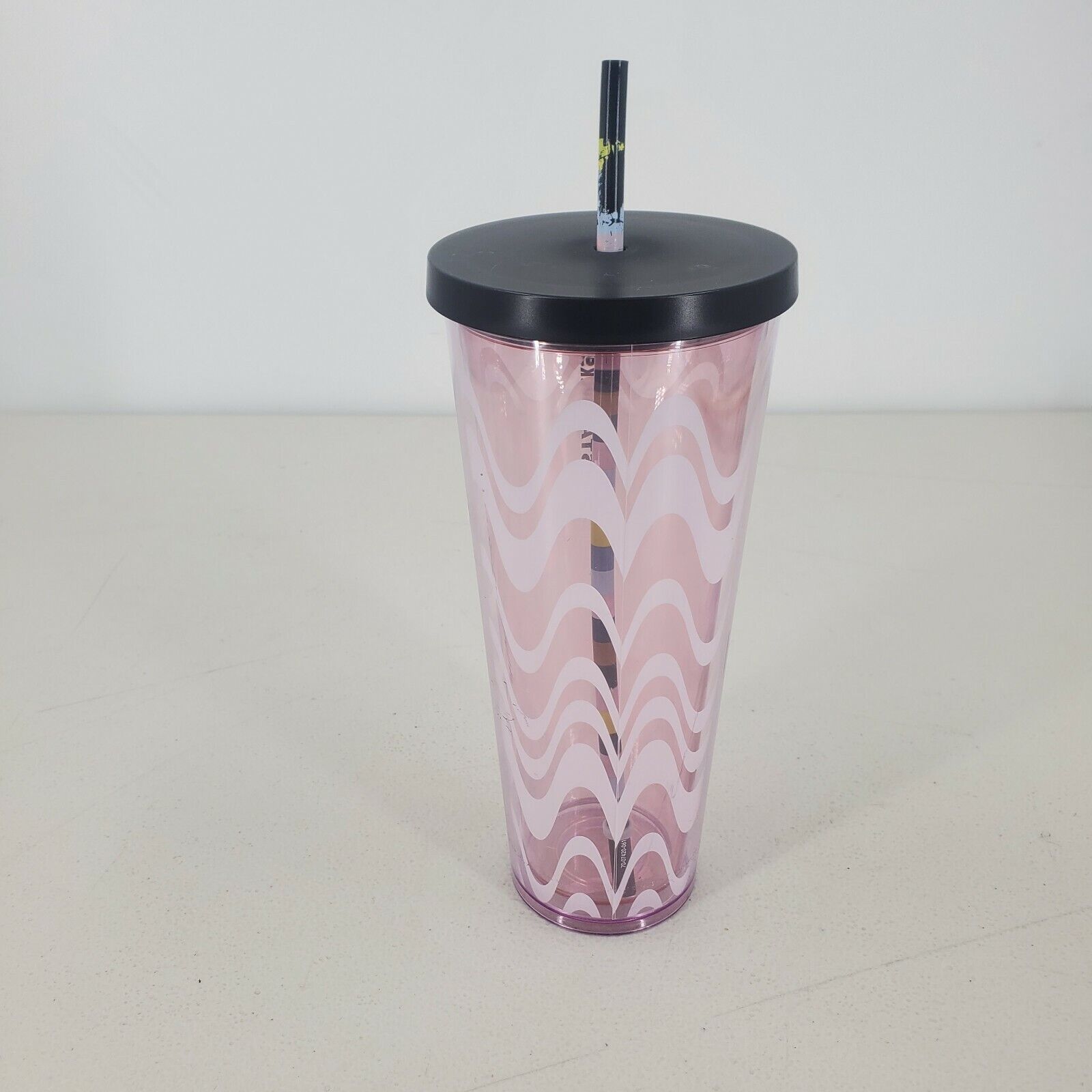 Starbucks WAVY BABY PINK Cold/Iced Cup Tumbler VENTI 24 oz