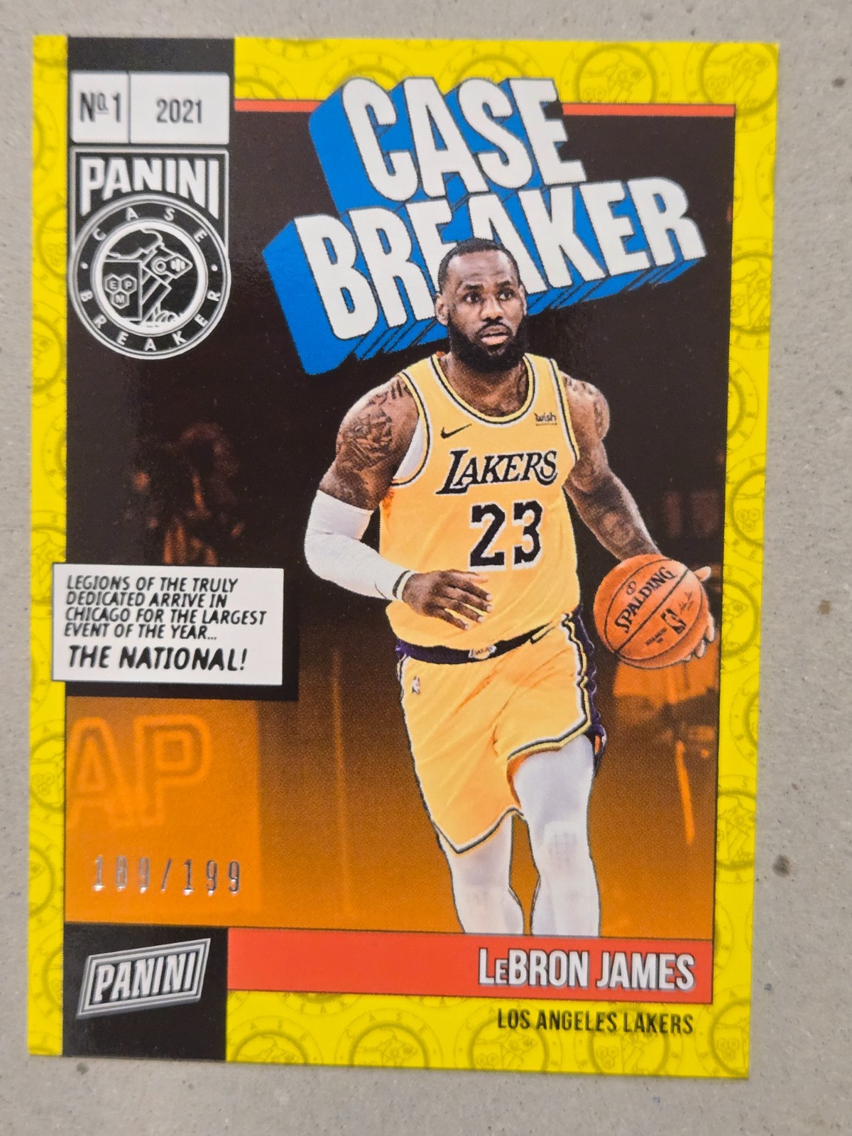 2021 PANINI NATIONAL CASE BREAKER LEBRON JAMES CARD #CB11 #\'ED 189/199 2021 PANINI NATIONAL CASE BREAKER LEBRON JAMES CARD #CB11 #\'ED 189/199