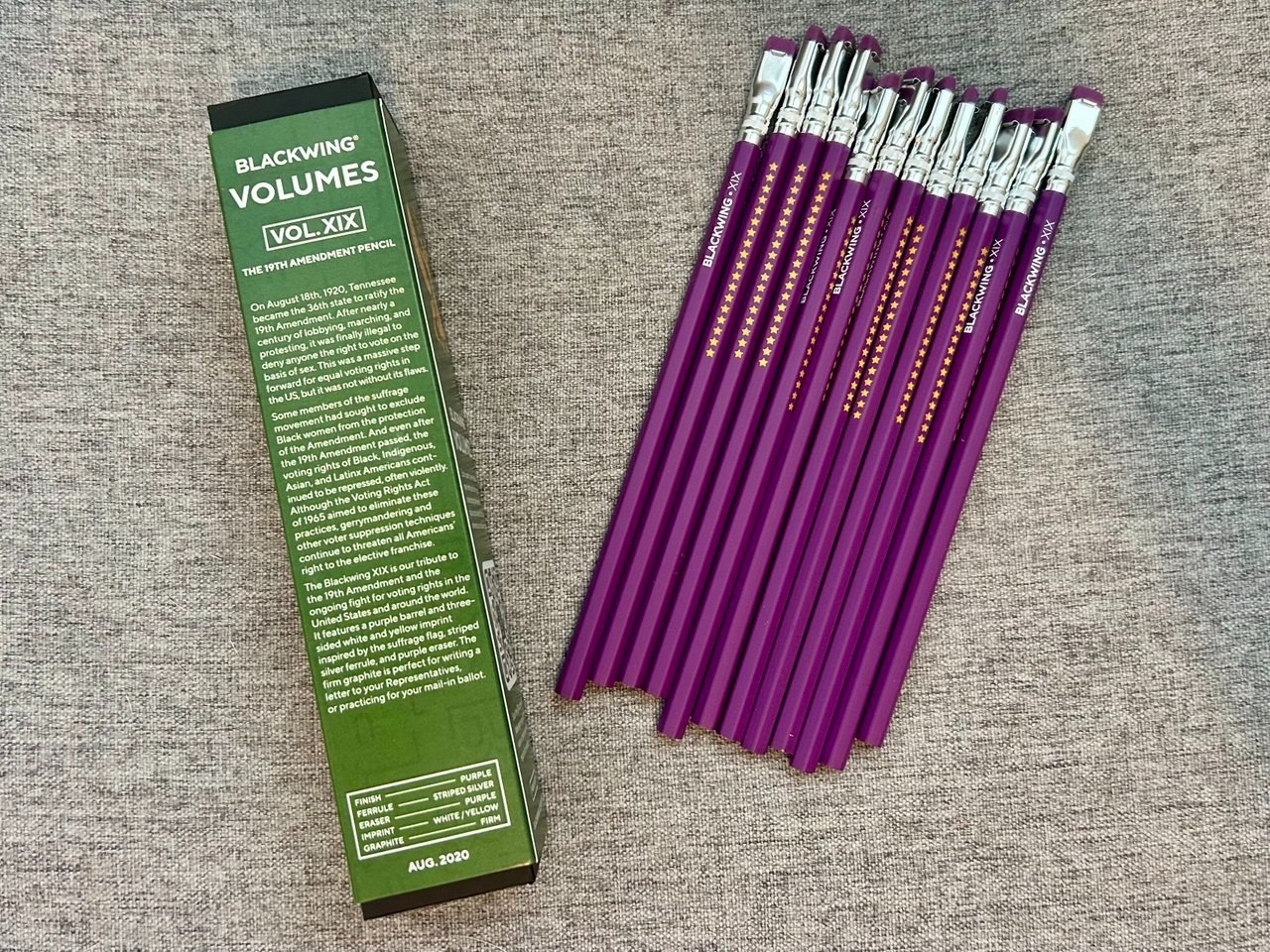 2020 Blackwing Volumes XIX 19th Amendment Pencil - 12 Pencils MINT CONDITION 2020 Blackwing Volumes XIX 19th Amendment Pencil - 12 Pencils MINT CONDITION