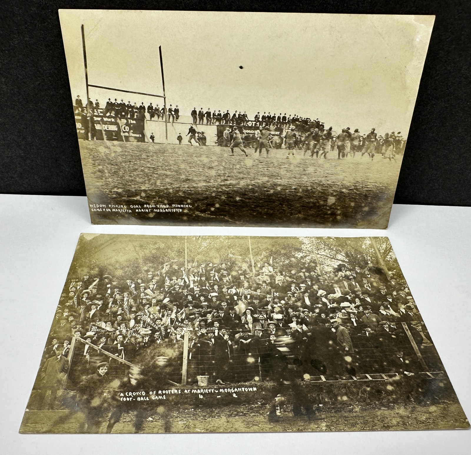 1907 West Virginia Mountaineers Football Game v Marietta Real Photo Postcards WV 1907 West Virginia Mountaineers Football Game v Marietta Real Photo Postcards WV