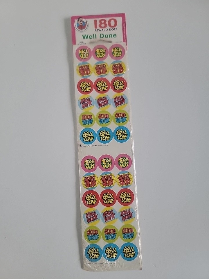 Frank Schaffer Smiley Stickers VTG 1992 SEALED 180 Colorful Reward Seals Frank Schaffer Smiley Stickers VTG 1992 SEALED 180 Colorful Reward Seals