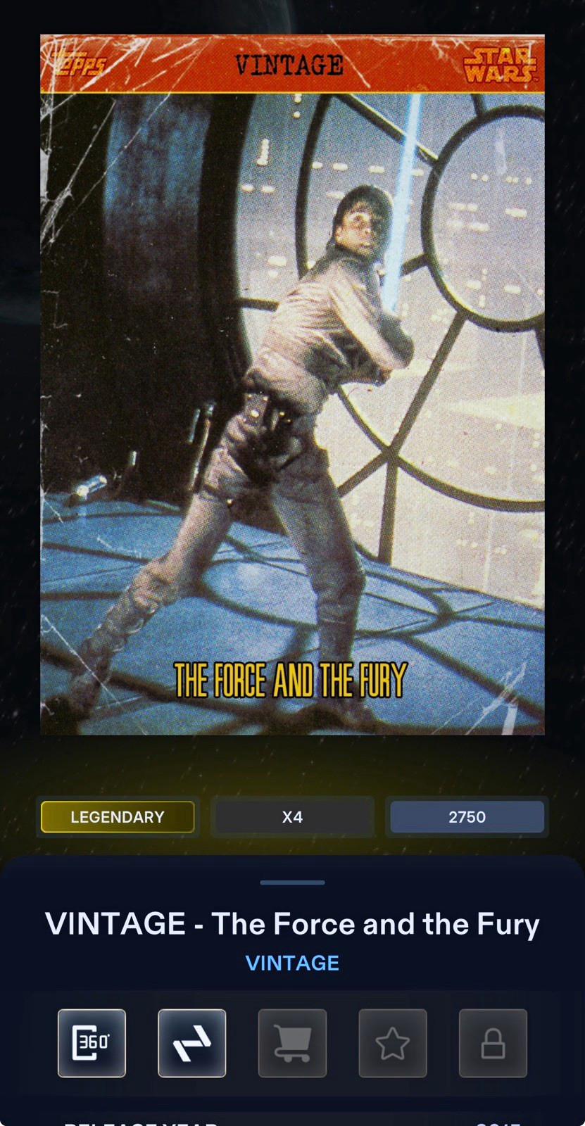 Star Wars Card Trader Vintage 2015 - The Force and the Fury - Legendary Star Wars Card Trader Vintage 2015 - The Force and the Fury - Legendary