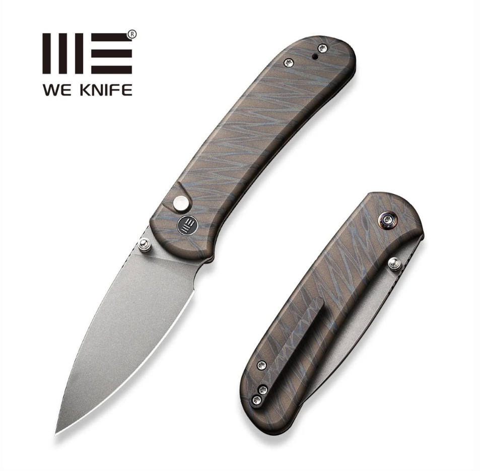 WEKNIFE Qubit Thumb Stud & Button Lock Knife Titanium Handle (3.2