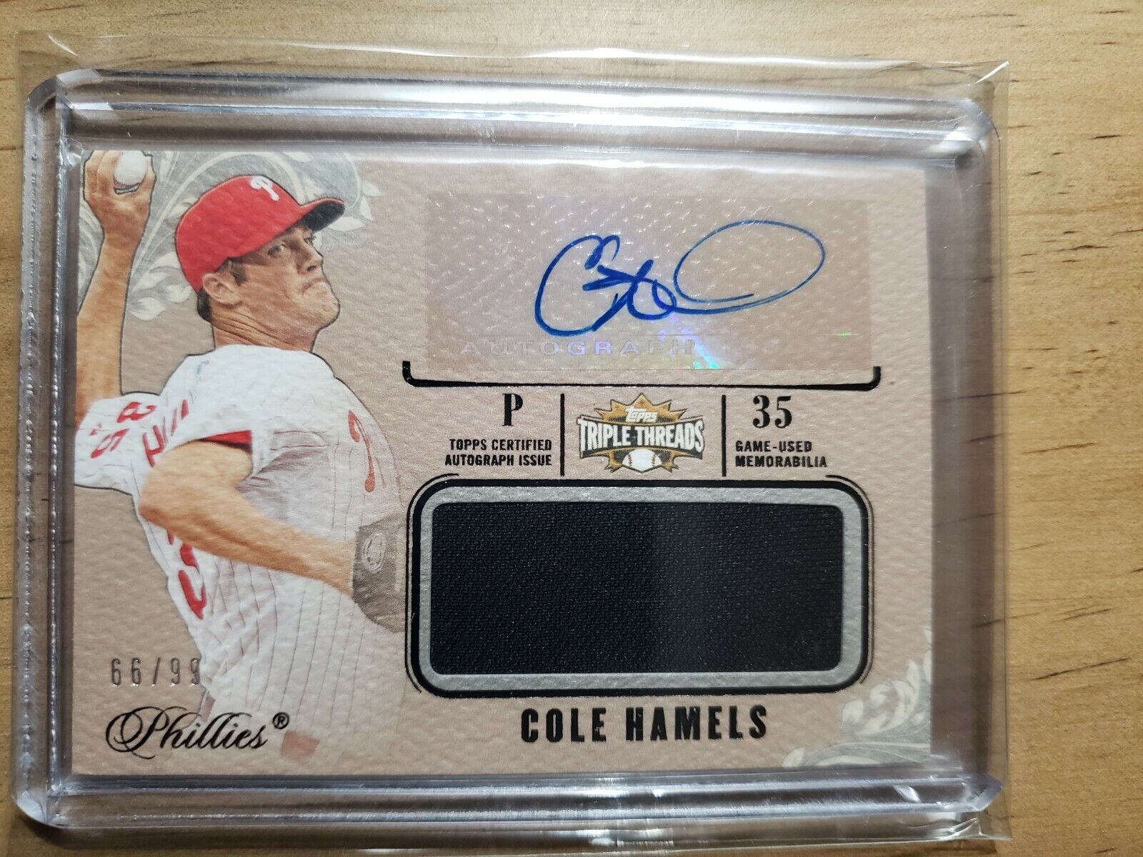 2014 Topps Triple Threads Cole Hamels auto / relic 66/99