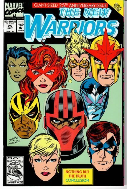 New Warriors #25 Comic Book July 1992 New Mint- 9.2 Grade 1st Series