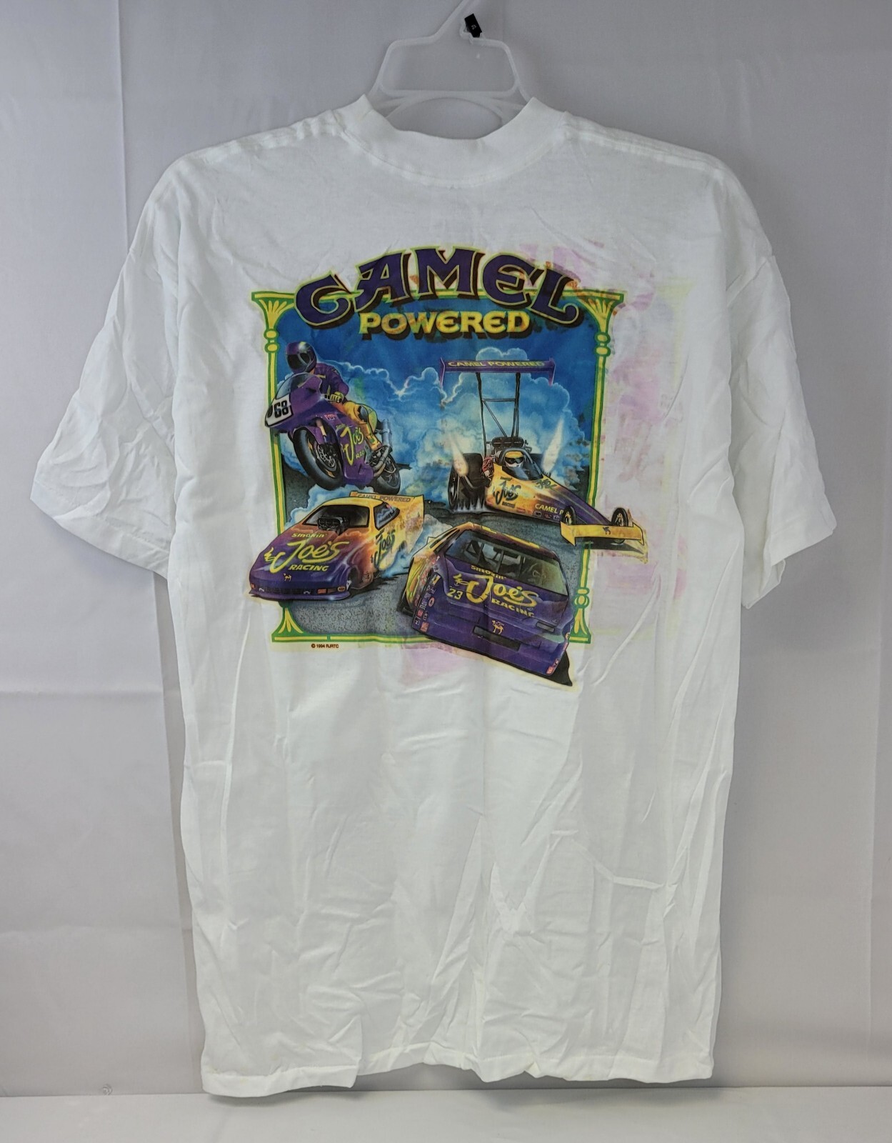 NEW CAMEL POWERED SMOKIN’ JOE’S RACING T SHIRT XL VINTAGE- see Description w/box NEW CAMEL POWERED SMOKIN’ JOE’S RACING T SHIRT XL VINTAGE- see Description w/box