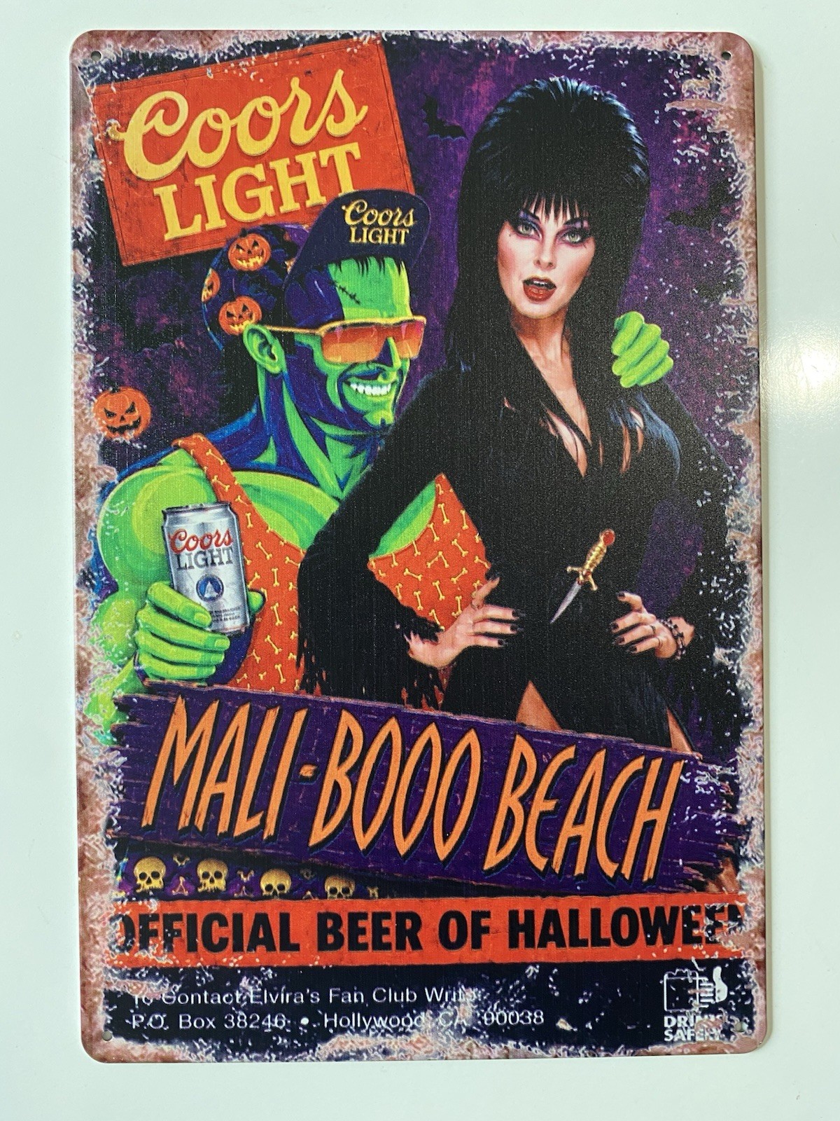 Coors Light Beer Elvira Sign Mistress of The Dark Halloween Cassandra Peterson