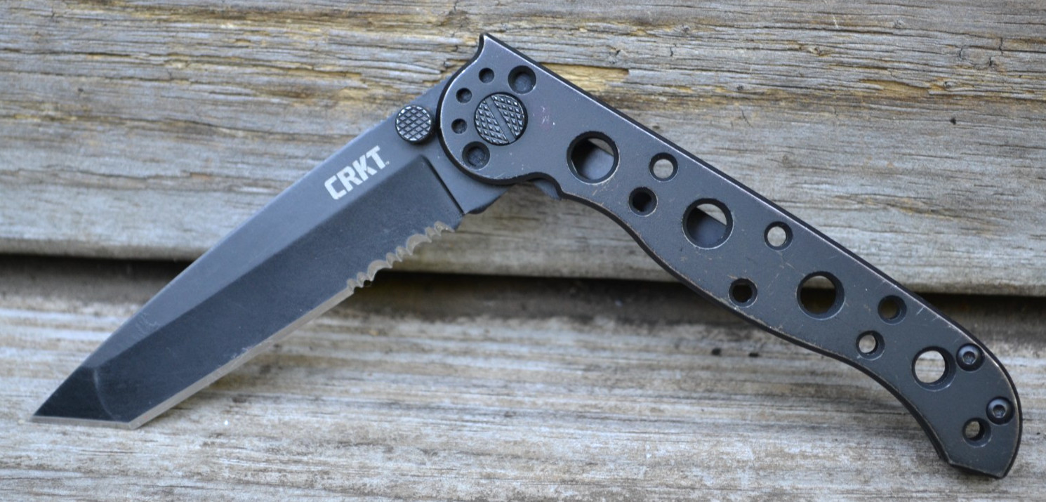 OEM CRKT M16-10KS Combo Tanto Blade Frame Lock Black Folding Pocket Knife--Good OEM CRKT M16-10KS Combo Tanto Blade Frame Lock Black Folding Pocket Knife--Good