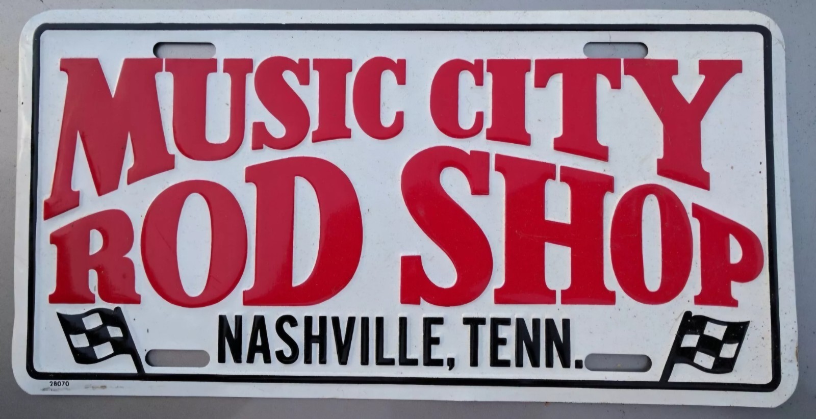 Iconic Music City Rod Shop License Plate Iconic Music City Rod Shop License Plate