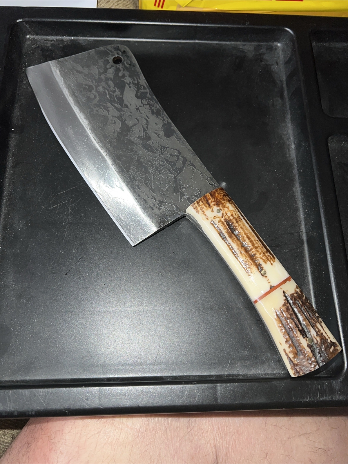 Meat Cleaver Hand Forged W/Leather Sheath/STAG Grips /Razor Sharp/Chef Dream  Meat Cleaver Hand Forged W/Leather Sheath/STAG Grips /Razor Sharp/Chef Dream 