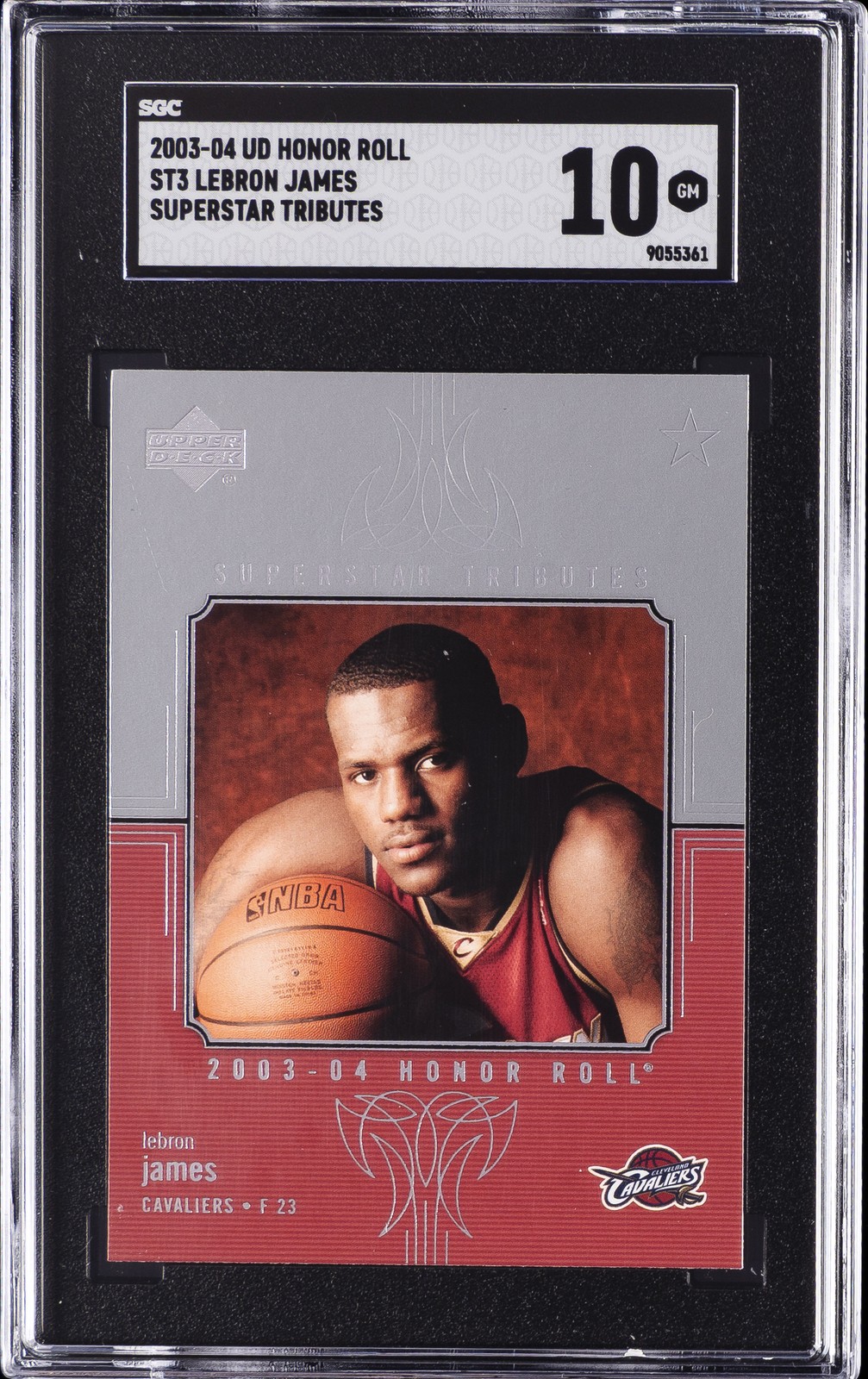 2003-04 UD HONOR ROLL SUPERSTAR TRIBUTES #ST3 LEBRON JAMES SGC 10