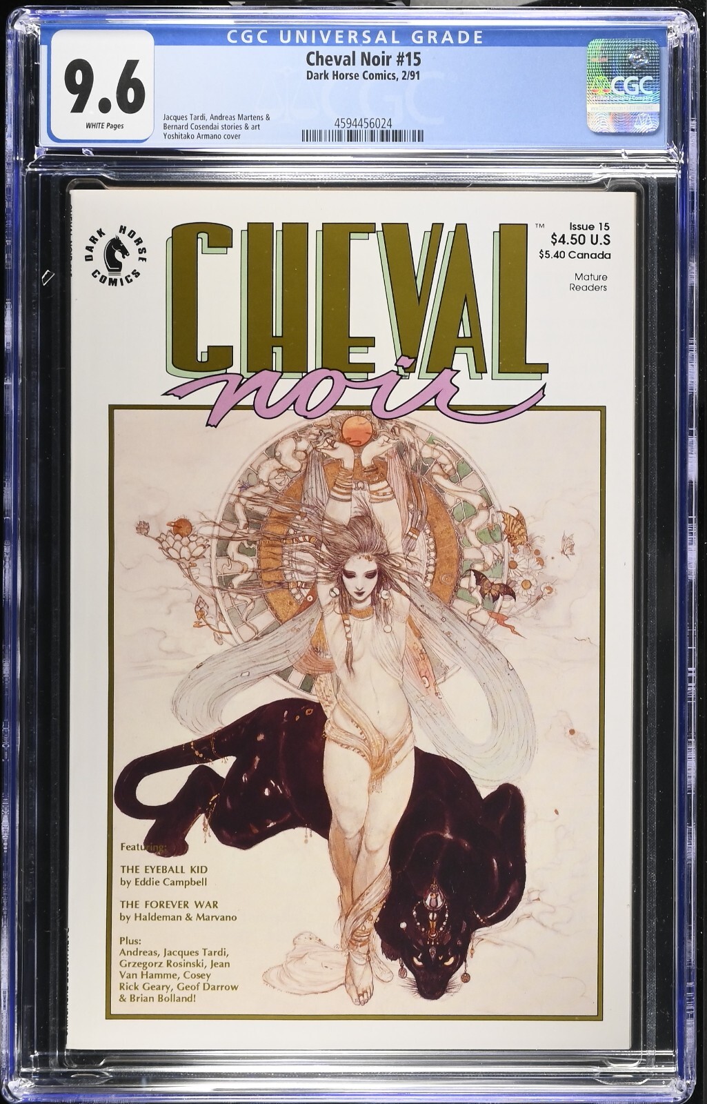 Cheval Noir #15 CGC 9.6 - Dark Horse Comics - 1991 NM+ HTF Mature Cover Graded