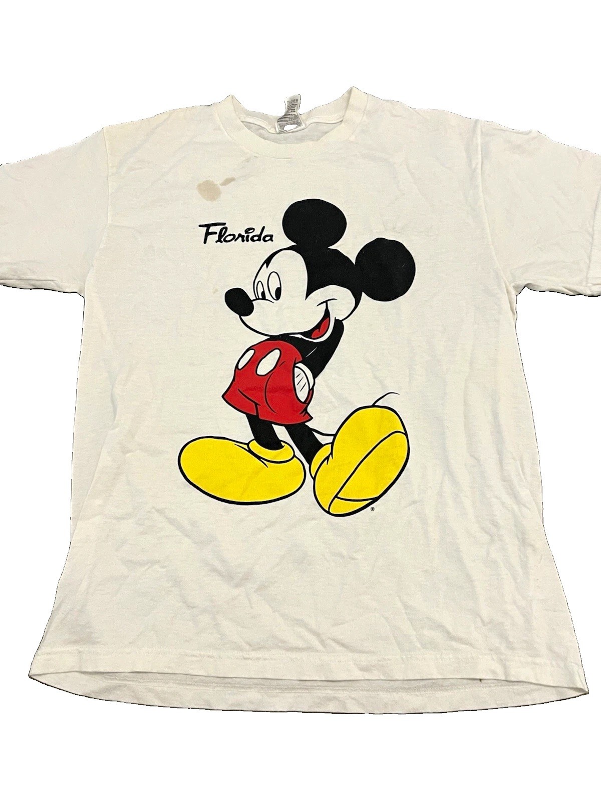 Vintage Disney Mickey Mouse Florida Graphic T-Shirt White Adult M Vintage Disney Mickey Mouse Florida Graphic T-Shirt White Adult M
