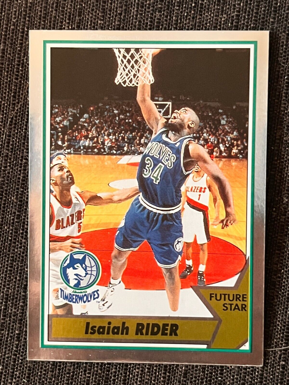 PANINI ISAIAH RIDER THIMBERWOLVES STICKER # 169 BASKETBALL NBA 94-95 FUTURE STAR